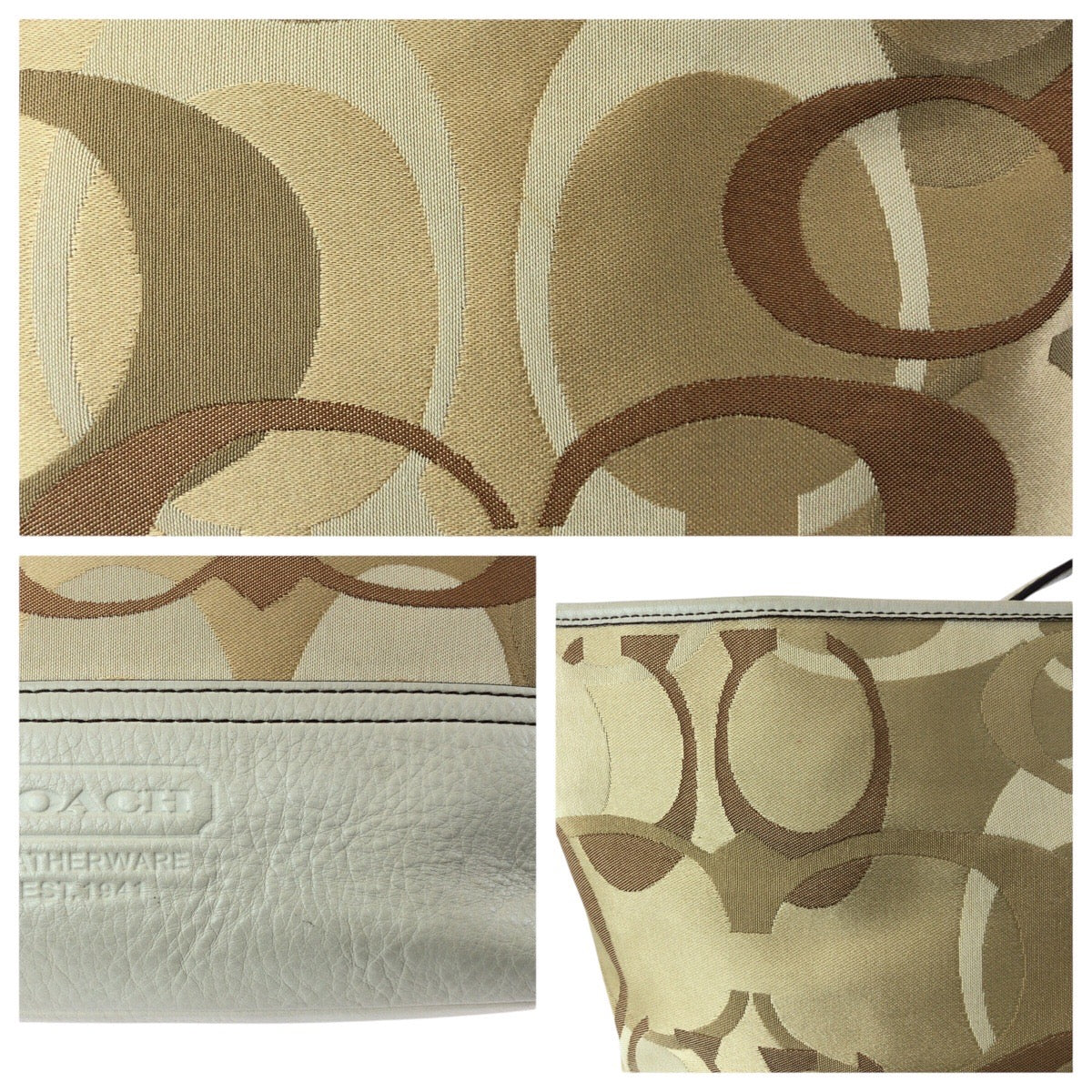 24601
COACH コーチ シグネチャー ベージュ ゴールド金具 キャンバス / レザー 7656 ショルダーバッグ ハンドバッグ レディース AB7