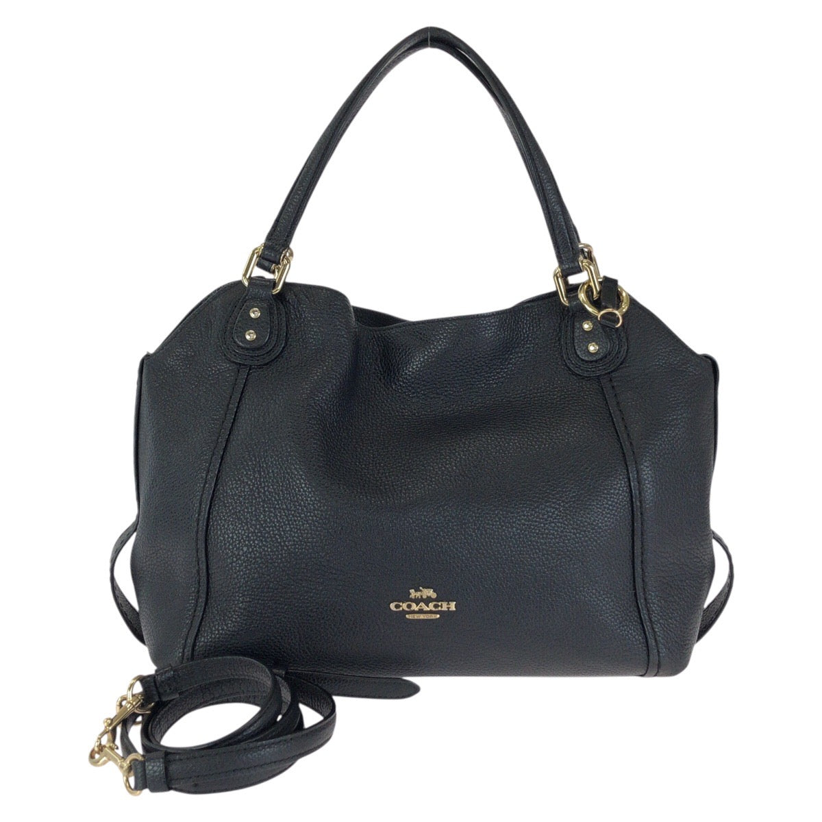 24604
COACH コーチ イーディー 2way ブラック 黒 ゴールド金具 レザー 57124 トートバッグ ショルダーバッグ レディース ABP10