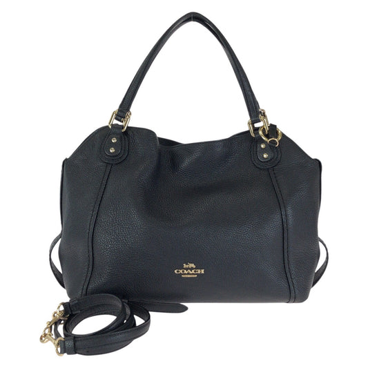 24604
COACH コーチ イーディー 2way ブラック 黒 ゴールド金具 レザー 57124 トートバッグ ショルダーバッグ レディース ABP10