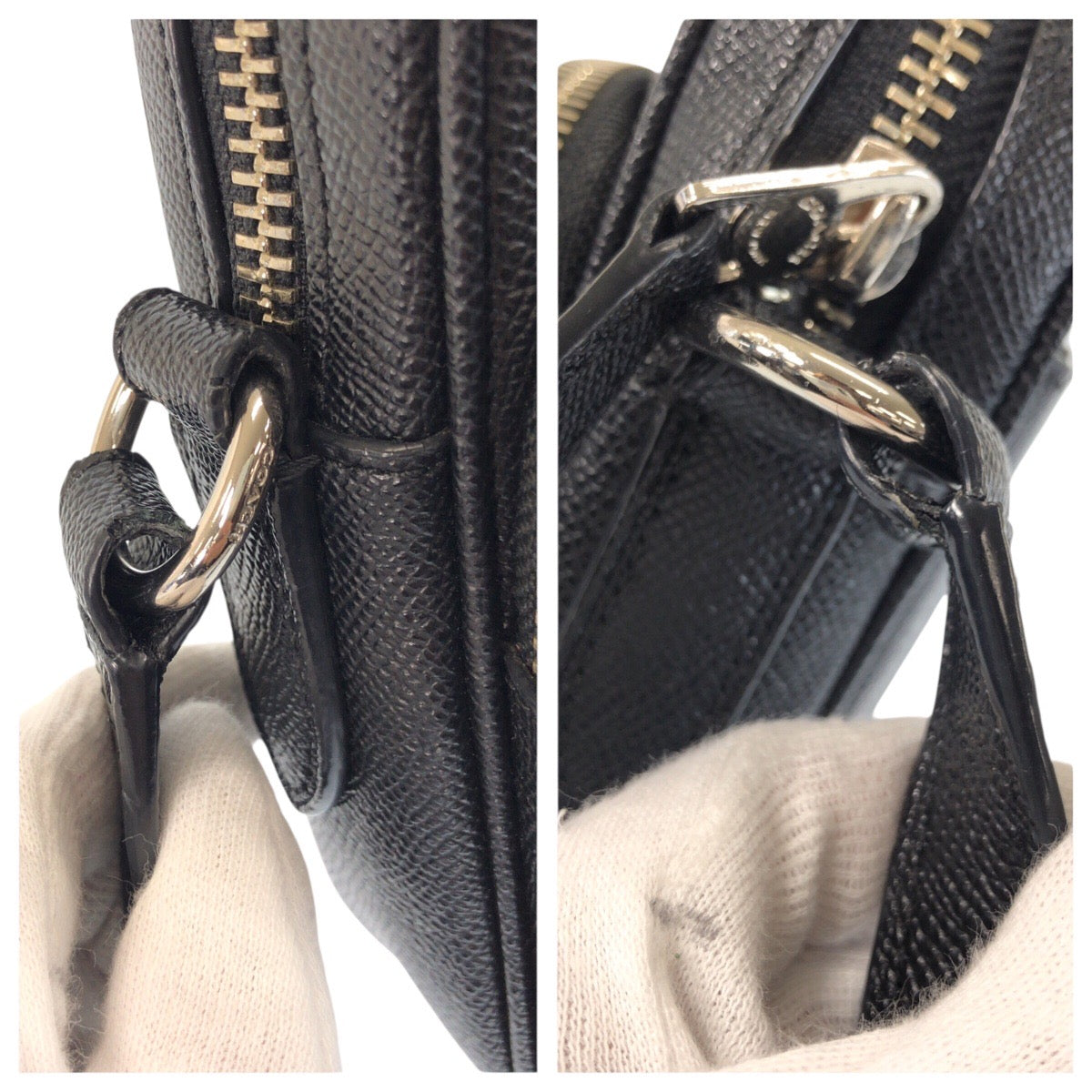 24606
COACH コーチ ブラック 黒 シルバー金具 レザー F72515 ショルダーバッグ ポシェット レディース ABP10
