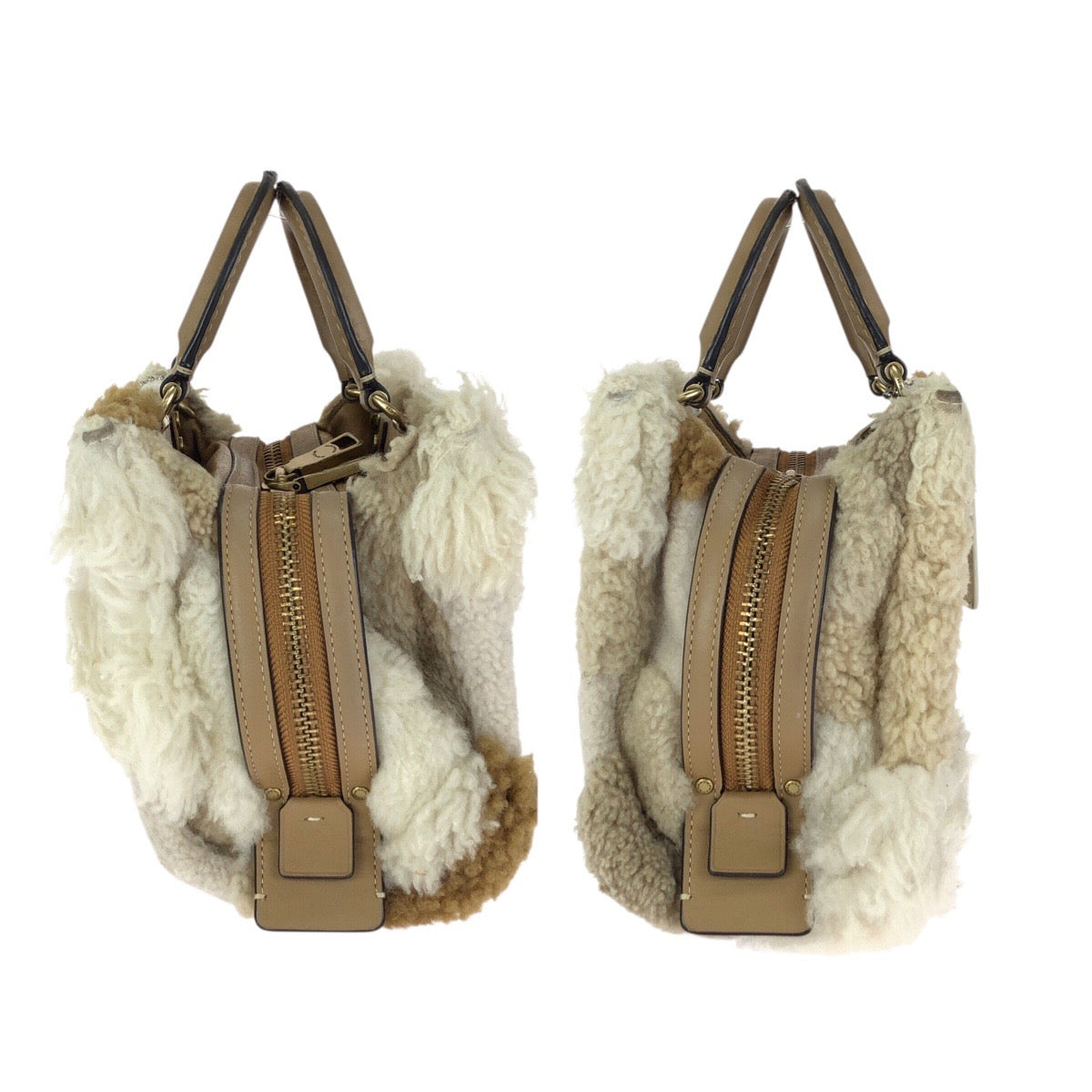 24609
COACH コーチ ローグ 20 パッチワーク ２way ベージュ ゴールド金具 レザー / シアリング CN315 ショルダーバッグ ハンドバッグ レディース ABP10