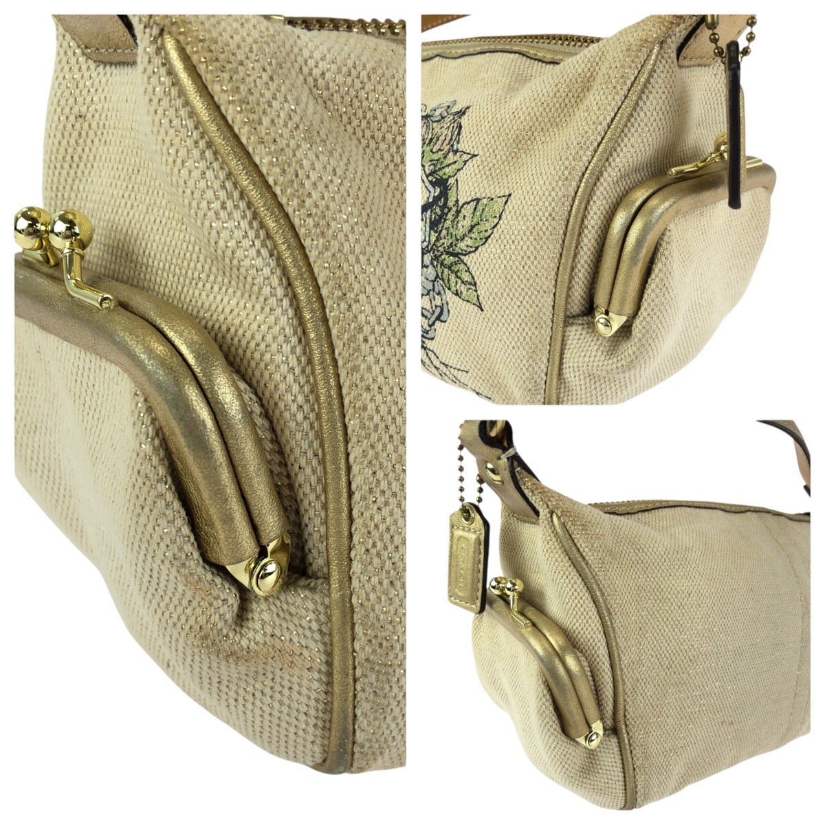 24610
COACH コーチ キャンバスタトゥー ベージュ ゴールド金具 キャンバス / レザー 42673 ハンドバッグ アクセサリーポーチ レディース ABP10