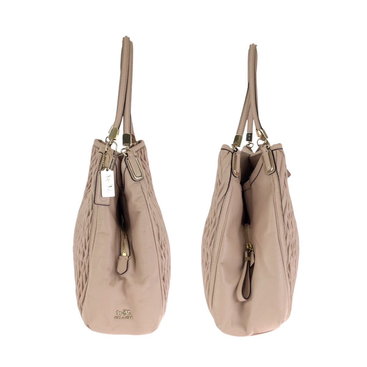 24611
COACH コーチ マディソン ギャザード ツイスト レザー フィービー ピンク ゴールド金具 レザー 26258 ショルダーバッグ トートバッグ レディース ABP10