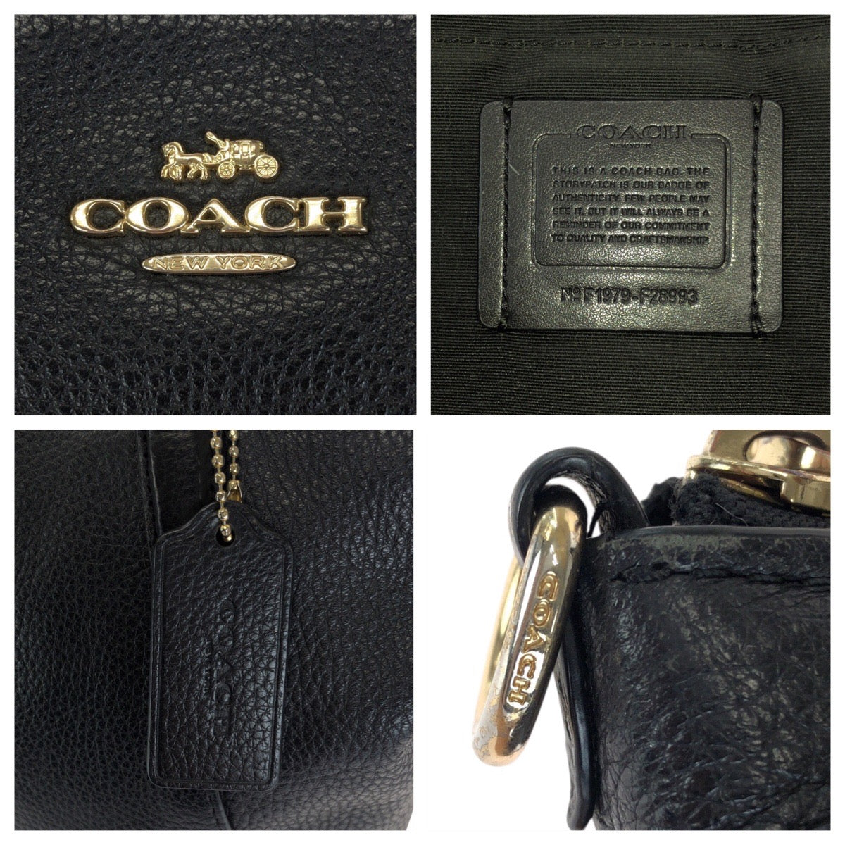 24617
COACH コーチ スモールケルシー ブラック 黒 ゴールド金具 レザー F28993 トートバッグ ハンドバッグ レディース AB7