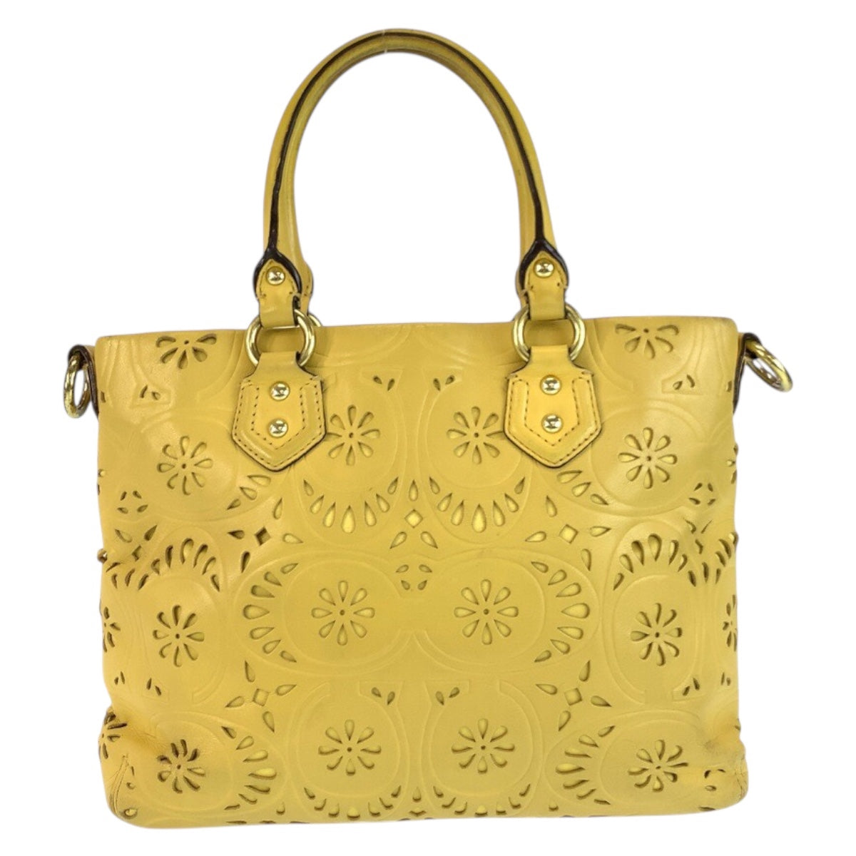 24619
COACH コーチ パンチング イエロー ゴールド金具 レザー F21878 ハンドバッグ ショルダーバッグ 2way レディース AB7
