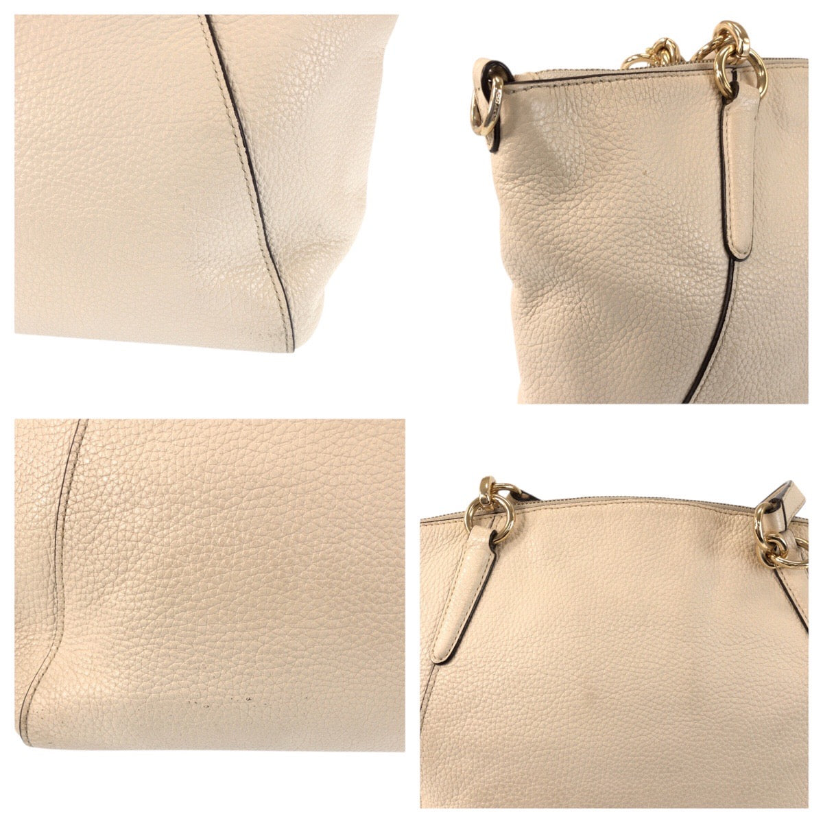 24621
COACH コーチ 2way オフホワイト ゴールド金具 レザー F28993 ハンドバッグ ショルダーバッグ レディース AB7