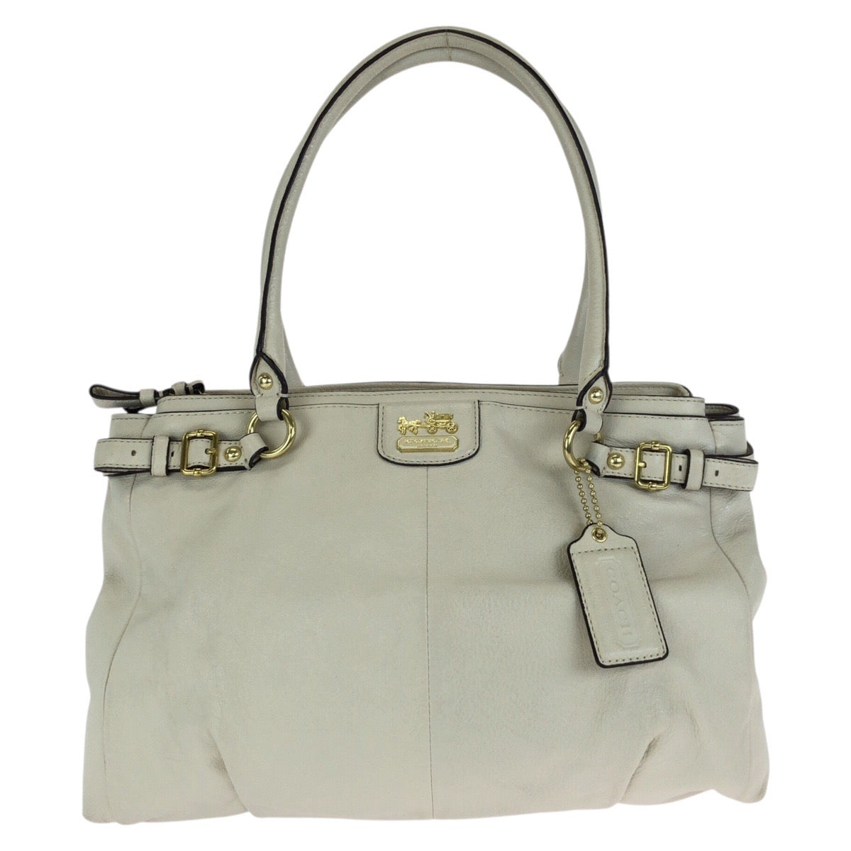 24622
COACH コーチ マディソン カラ キャリーオール オフホワイト ゴールド金具 レザー 22262 トートバッグ ショルダーバッグ レディース ABP10