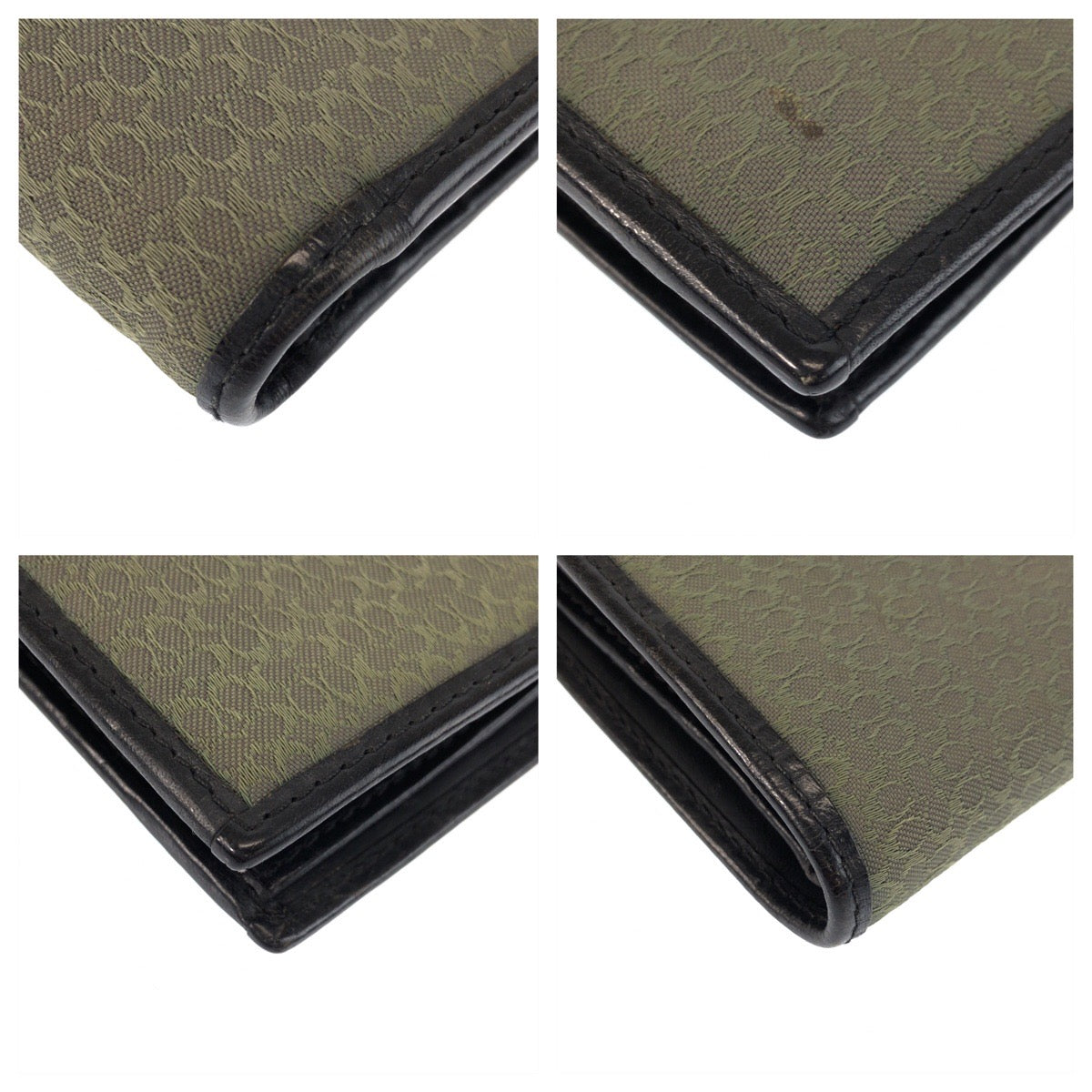 24623
COACH コーチ カーキ ブラック シルバー金具 レザー / キャンバス 折財布 コンパクトウォレット メンズ AB2