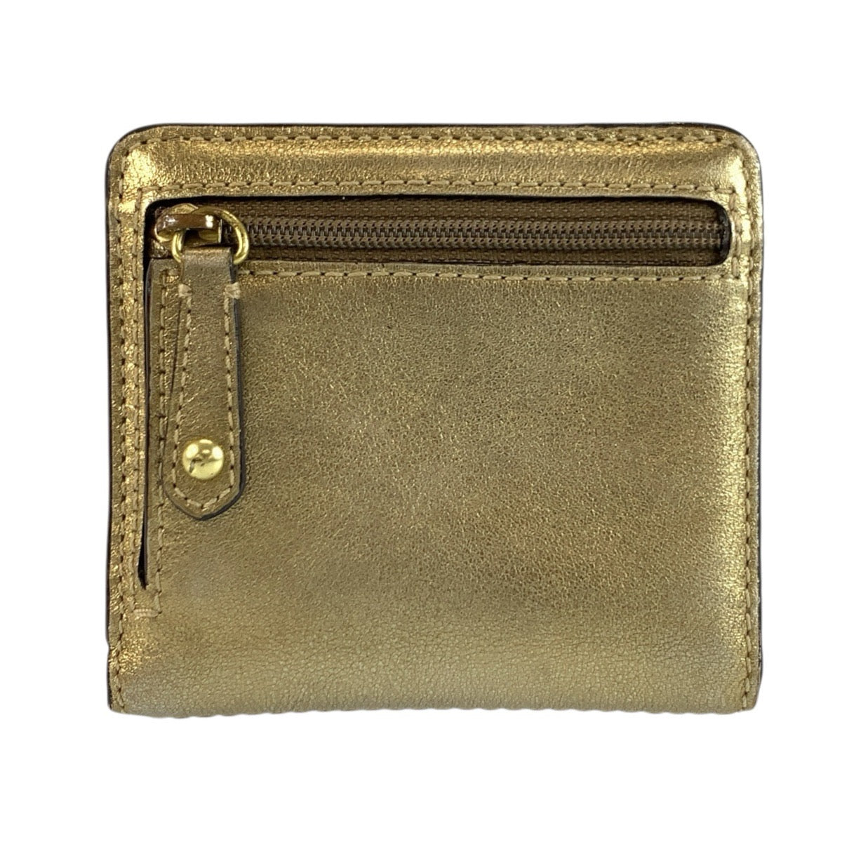 24624
COACH コーチ ホース アンド キャリッジ ゴールド ピンク レザー 折財布 コンパクトウォレット レディース AB2