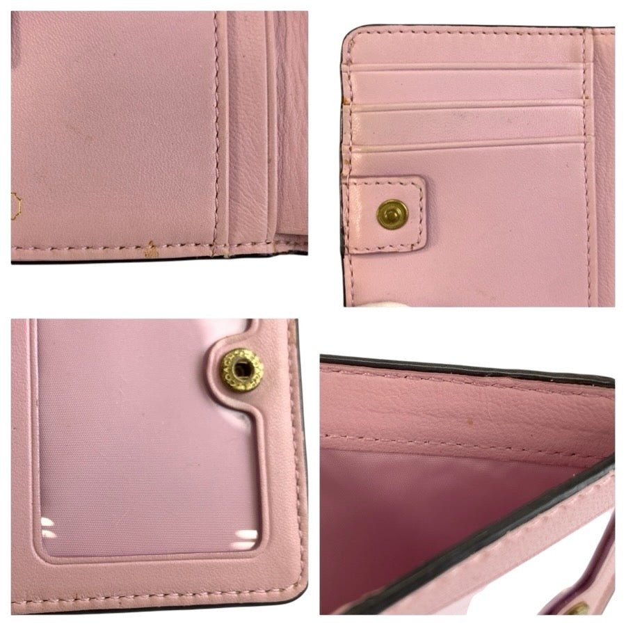 24624
COACH コーチ ホース アンド キャリッジ ゴールド ピンク レザー 折財布 コンパクトウォレット レディース AB2