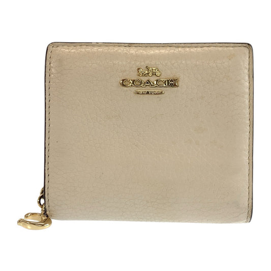 24628
COACH コーチ アイボリー ゴールド金具 レザー C2862 折財布 コンパクトウォレット レディース AB2