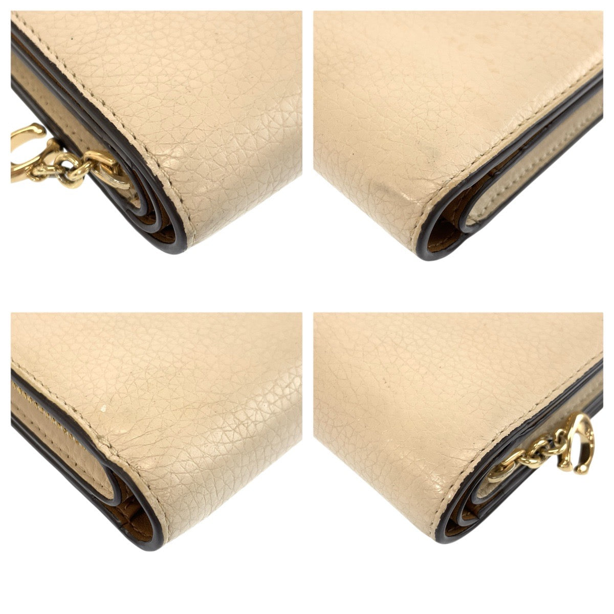 24628
COACH コーチ アイボリー ゴールド金具 レザー C2862 折財布 コンパクトウォレット レディース AB2
