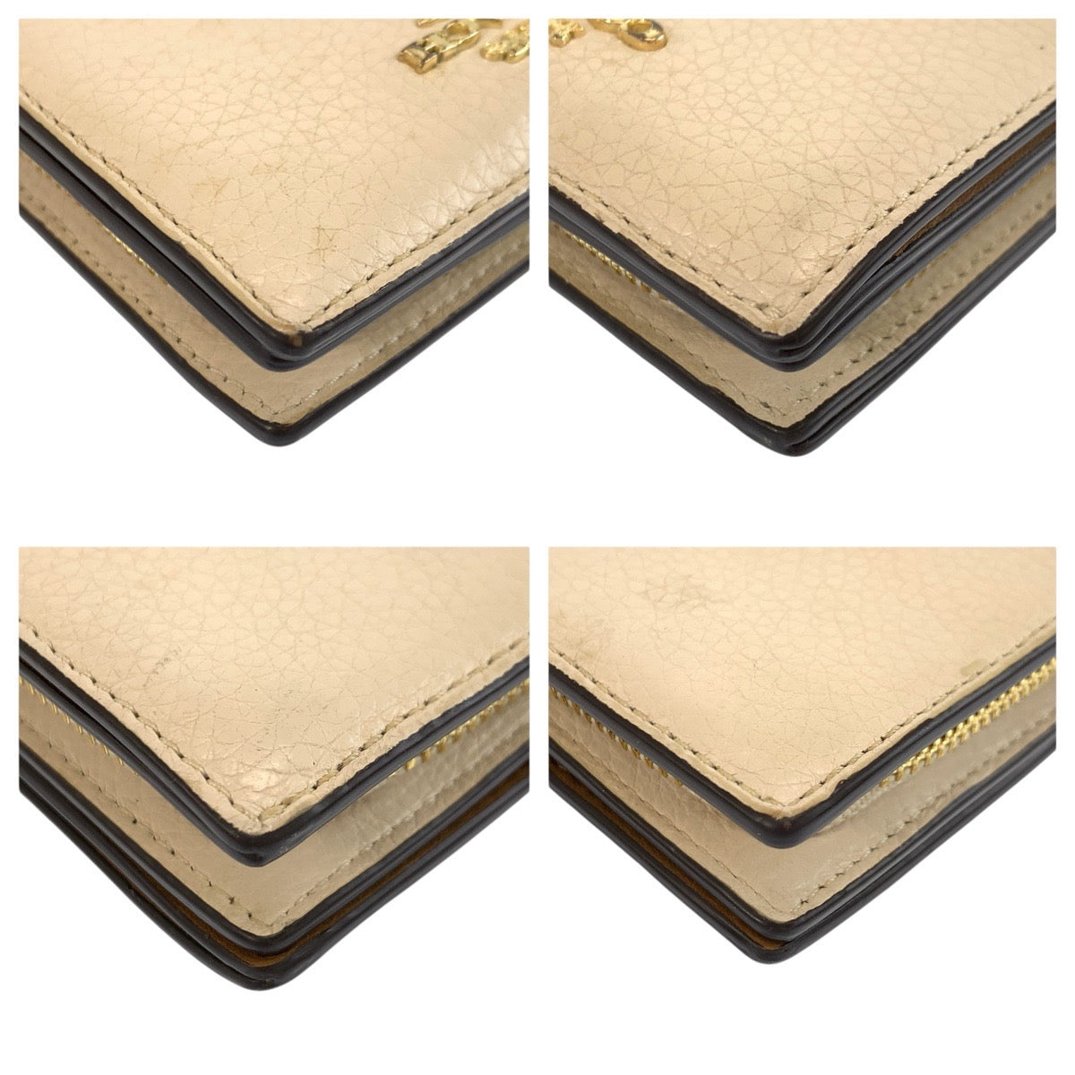 24628
COACH コーチ アイボリー ゴールド金具 レザー C2862 折財布 コンパクトウォレット レディース AB2