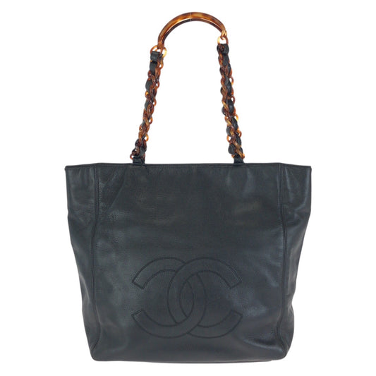 24631
CHANEL シャネル ヴィンテージ ココマーク マーブルチェーン ブラック 黒 キャビアスキン トートバッグ ショルダーバッグ レディース ABP