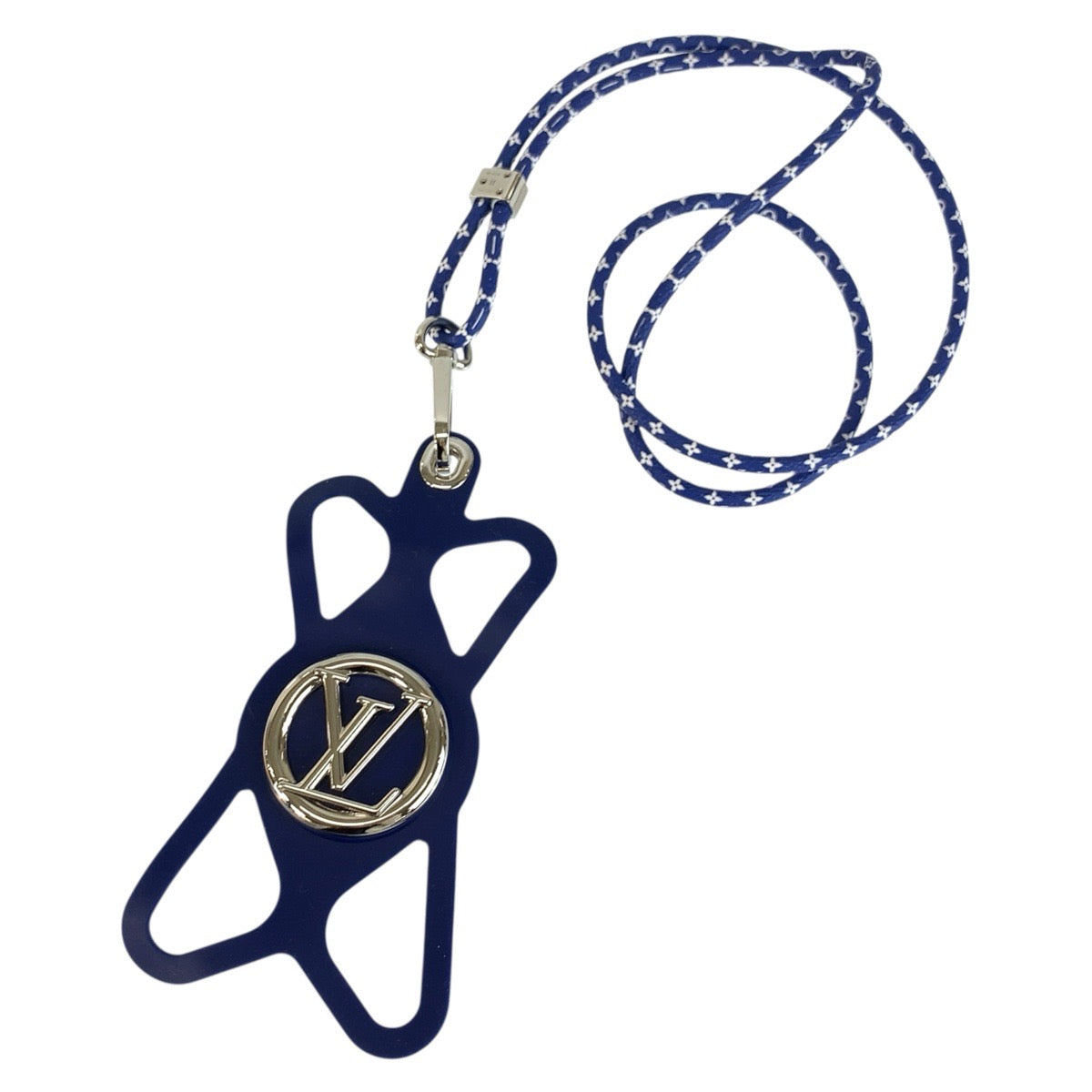 24637
LOUIS VUITTON ルイヴィトン LVサークル フォンホルダー ルイーズ ブルー シルバー金具 シリコン M69268 iPhoneホルダー スマホホルダー メンズ SA48