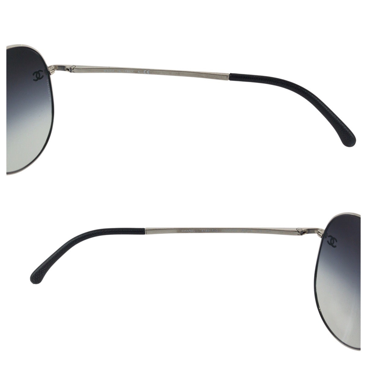 24641
CHANEL シャネル ココマーク グレー シルバー金具 チタン / レザー 4189TQ サングラス 男女兼用 ティアドロップ レディース A28