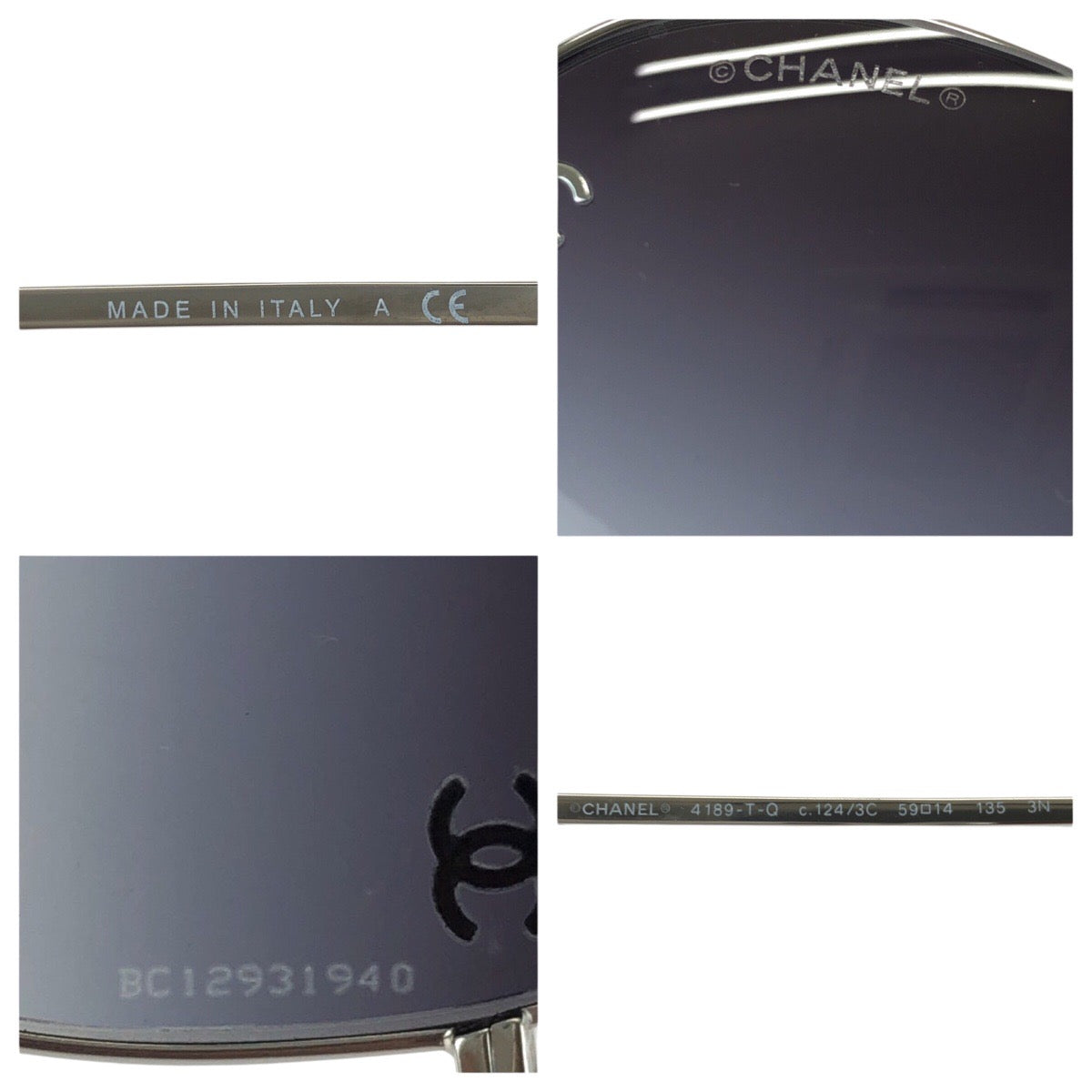 24641
CHANEL シャネル ココマーク グレー シルバー金具 チタン / レザー 4189TQ サングラス 男女兼用 ティアドロップ レディース A28