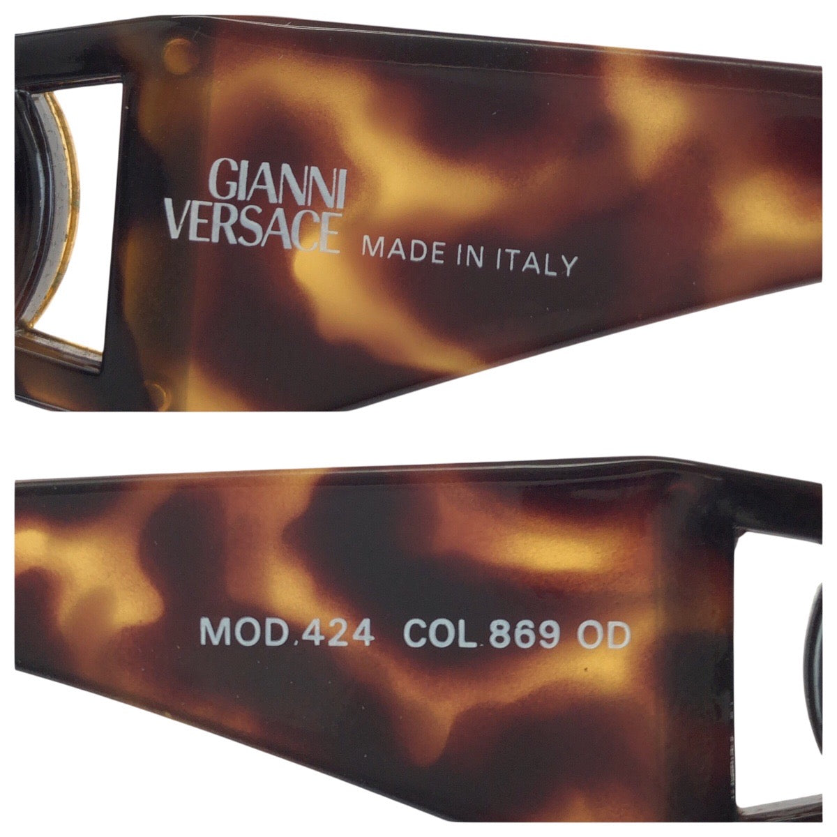 24644
VERSACE ヴェルサーチ ヴィンテージ メデューサ ハバナ ブラウン ゴールド金具 プラスチック / メタル MOD.424 サングラス 男女兼用 オーバル レディース ABP21