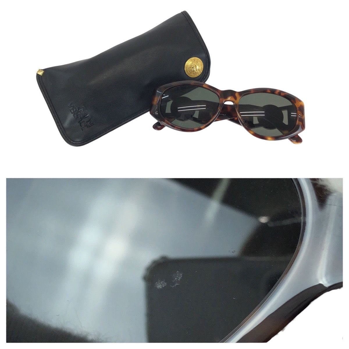 24644
VERSACE ヴェルサーチ ヴィンテージ メデューサ ハバナ ブラウン ゴールド金具 プラスチック / メタル MOD.424 サングラス 男女兼用 オーバル レディース ABP21