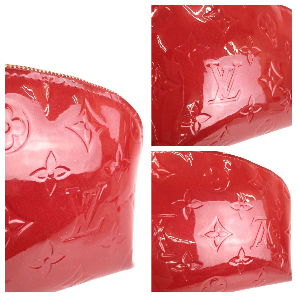 24646
LOUIS VUITTON ルイヴィトン モノグラム ヴェルニ ポシェット コスメティック レッド ゴールド金具 パテントレザー M90172 ポーチ 化粧ポーチ レディース AB38
