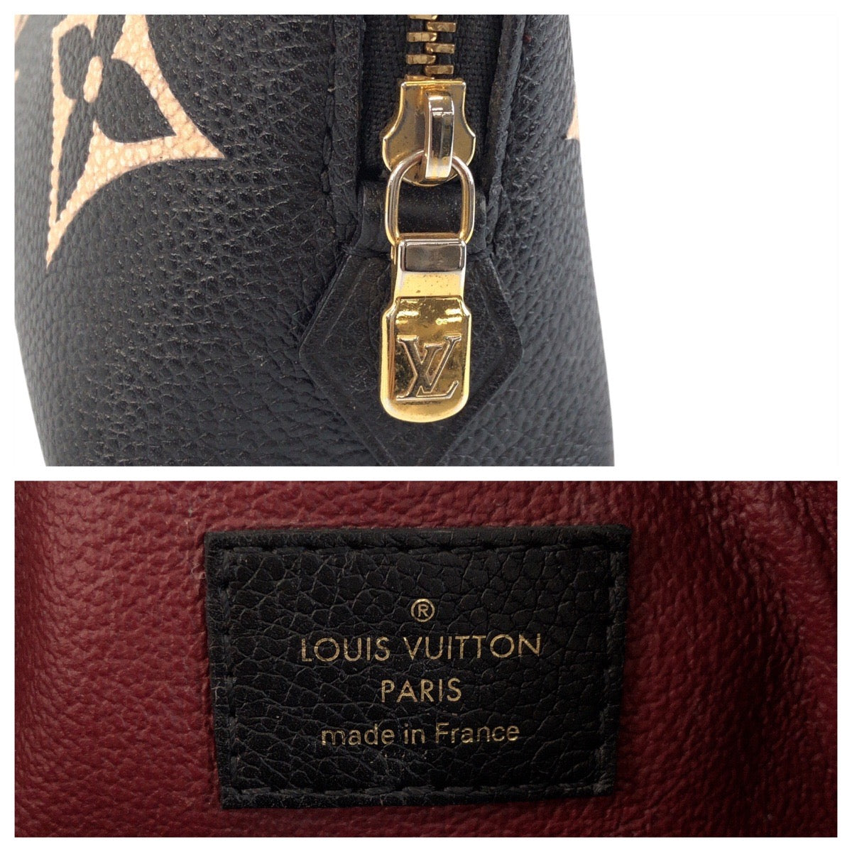 24647
LOUIS VUITTON ルイヴィトン モノグラム アンプラント ポシェット コスメティックPM ブラック ベージュ ゴールド金具 レザー M59086 ポーチ 化粧ポーチ レディース AB40