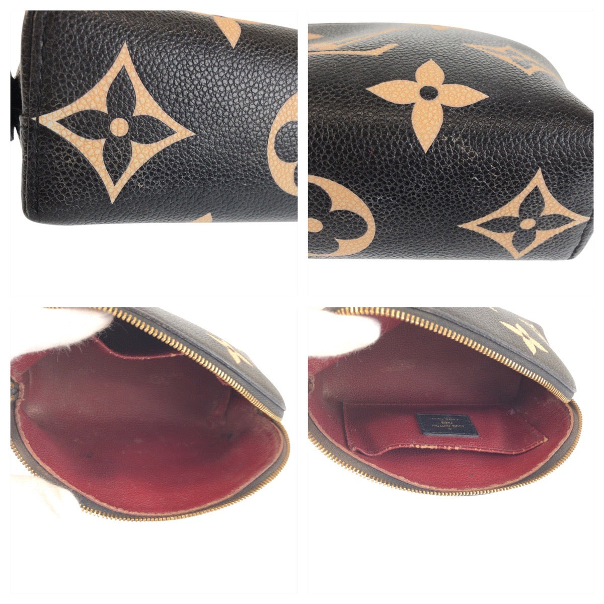 24647
LOUIS VUITTON ルイヴィトン モノグラム アンプラント ポシェット コスメティックPM ブラック ベージュ ゴールド金具 レザー M59086 ポーチ 化粧ポーチ レディース AB40