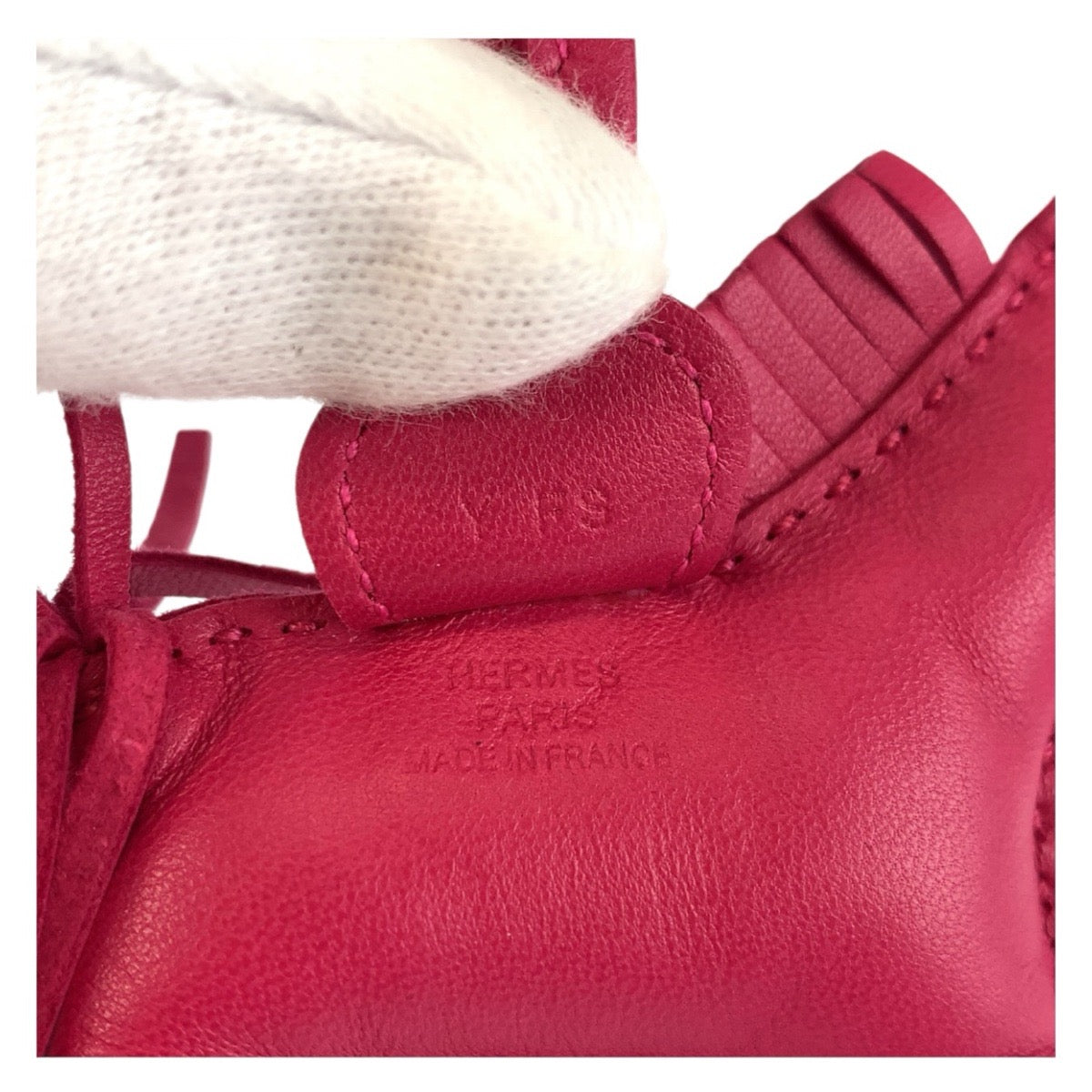 24648
HERMES エルメス ロデオ PM ローズメキシコ ピンク アニョーミロ バッグチャーム Y刻印 レディース A52