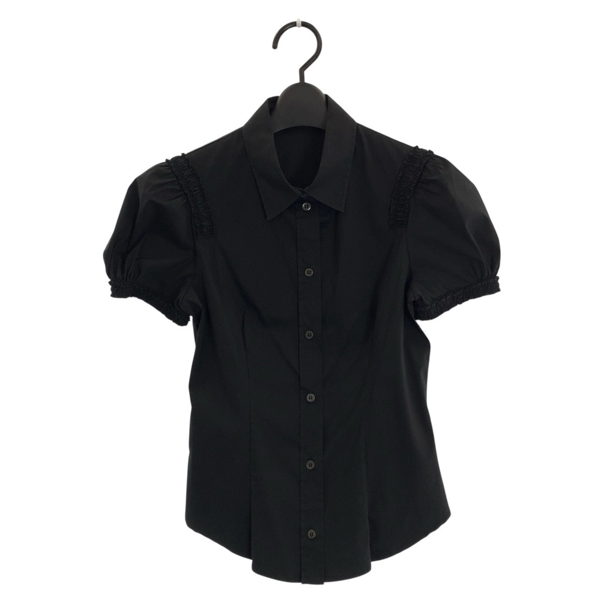 24657
PRADA プラダ サイズ38 ブラック 黒 コットン / ナイロン / エラスティン 半袖シャツ ブラウス レディース A14