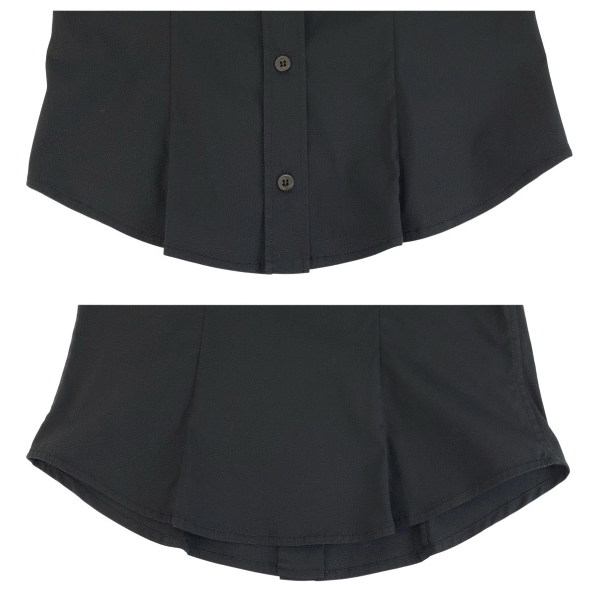 24657
PRADA プラダ サイズ38 ブラック 黒 コットン / ナイロン / エラスティン 半袖シャツ ブラウス レディース A14
