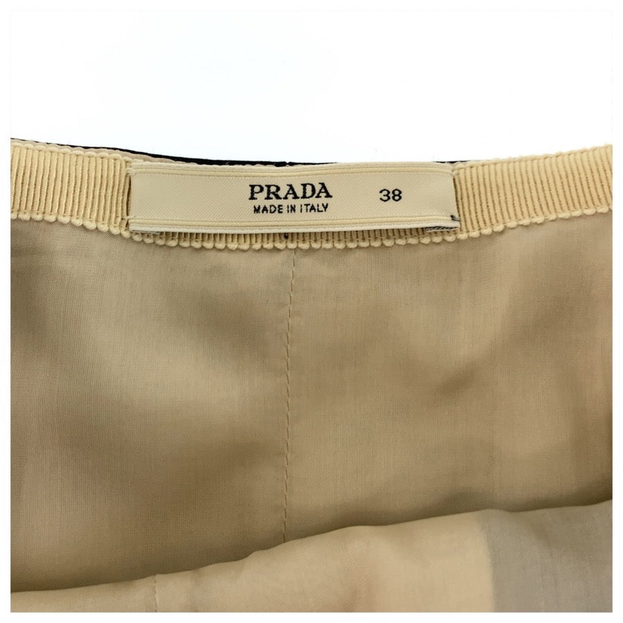 24658
PRADA プラダ サイズ38 ブラック 黒 ウール / シルク スカート プリーツスカート レディース ABP21