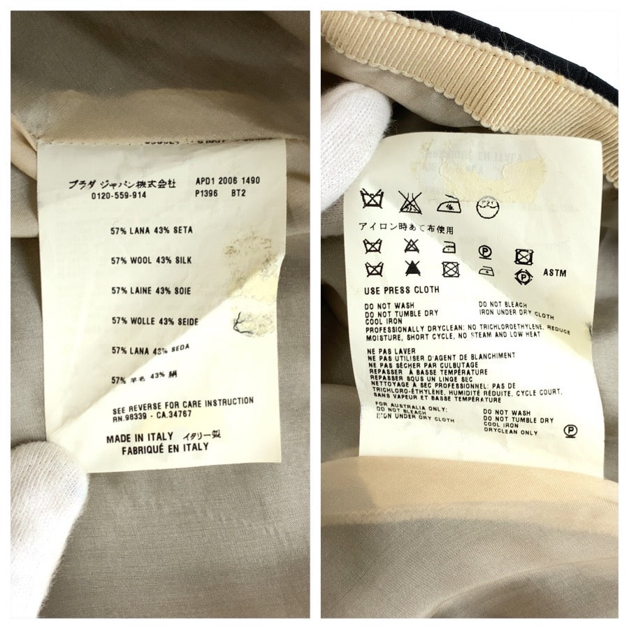 24658
PRADA プラダ サイズ38 ブラック 黒 ウール / シルク スカート プリーツスカート レディース ABP21