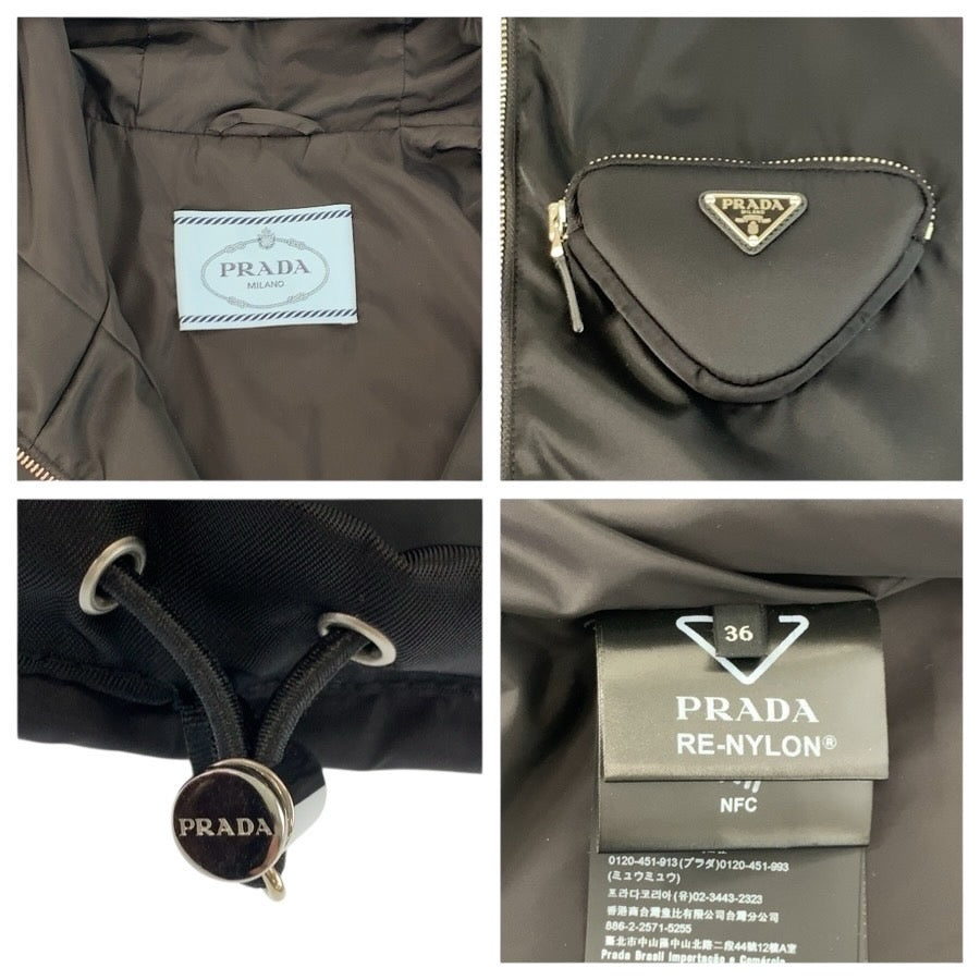 24659
PRADA プラダ トライアングルロゴポケット サイズ36 ブラック 黒 ポリアミド ナイロンジャケット ブルゾン レディース A140