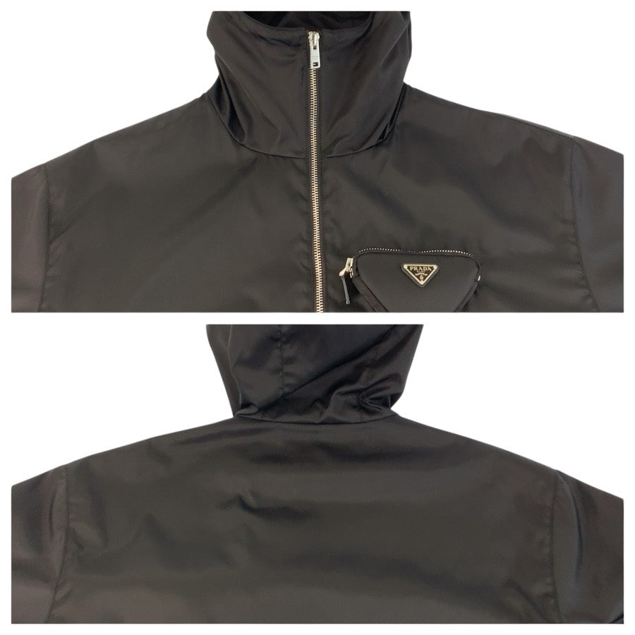 24659
PRADA プラダ トライアングルロゴポケット サイズ36 ブラック 黒 ポリアミド ナイロンジャケット ブルゾン レディース A140