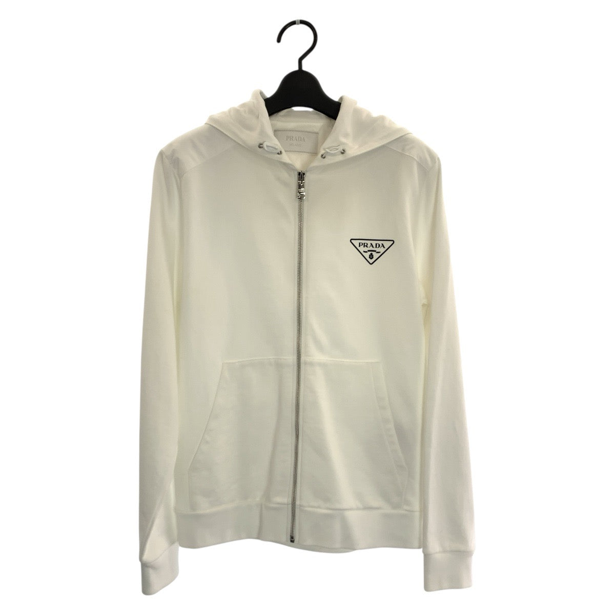 24660
PRADA プラダ サイズXS ホワイト コットン / ナイロン ジップアップパーカー フーディ メンズ AB63