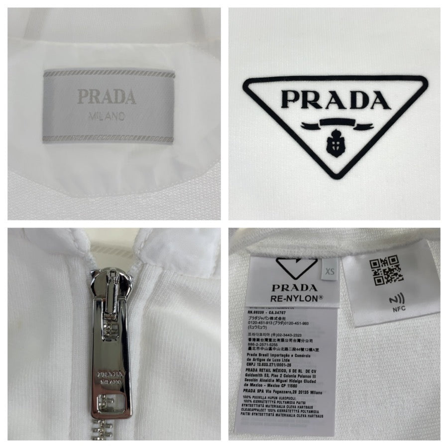 24660
PRADA プラダ サイズXS ホワイト コットン / ナイロン ジップアップパーカー フーディ メンズ AB63
