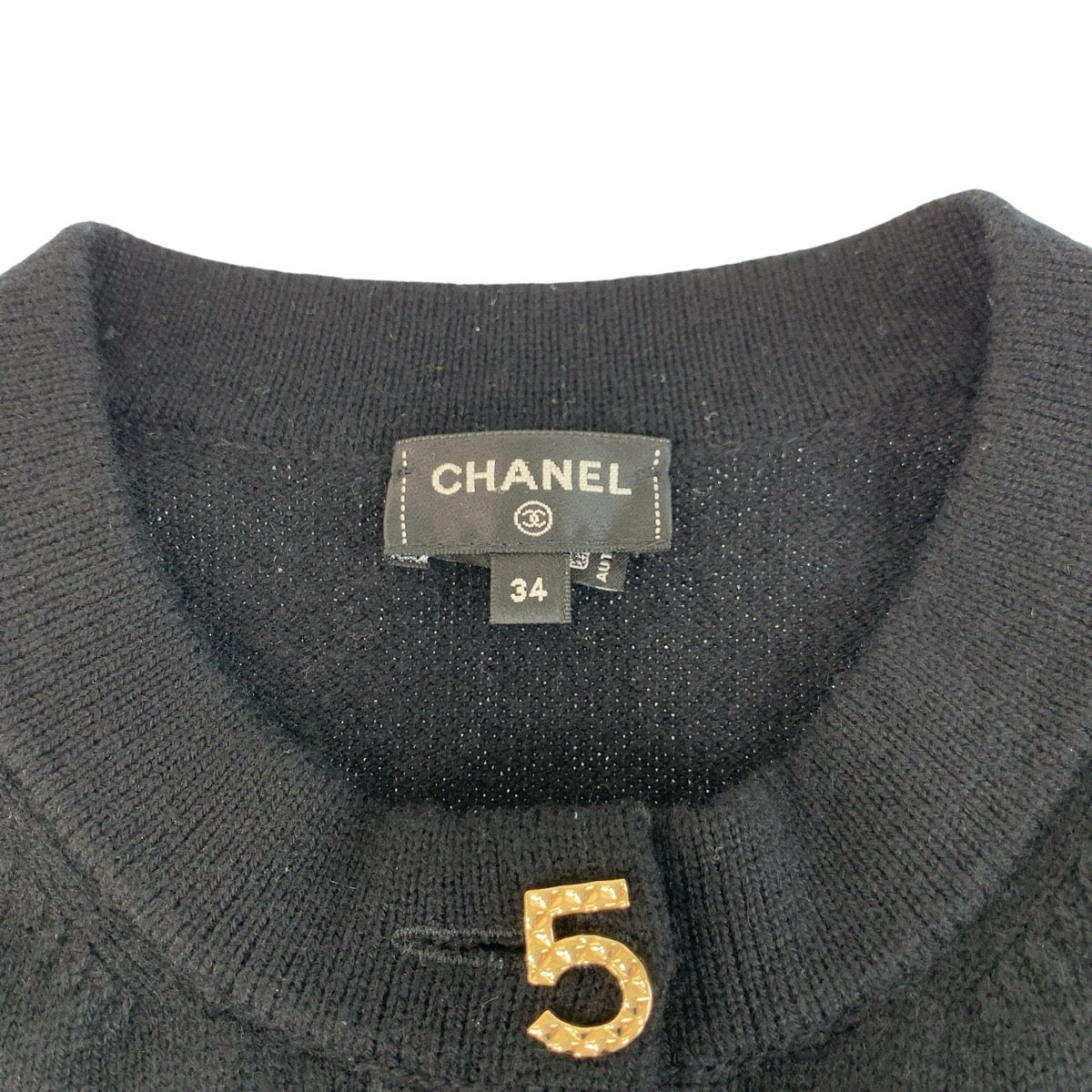 24661
CHANEL シャネル アイコンボタン サイズ34 ブラック ゴールド カシミヤ カーディガン ジャケット レディース A360