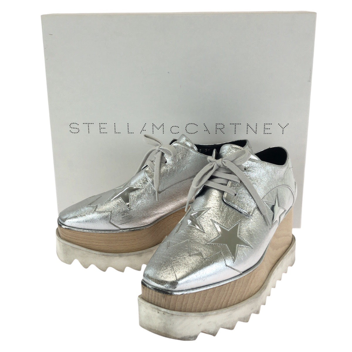 24662
Stella McCartney ステラマッカートニー エリス スター サイズ38 シルバー ポリウレタン / ポリエステル 363998 スニーカー プラットフォーム メンズ ABP14