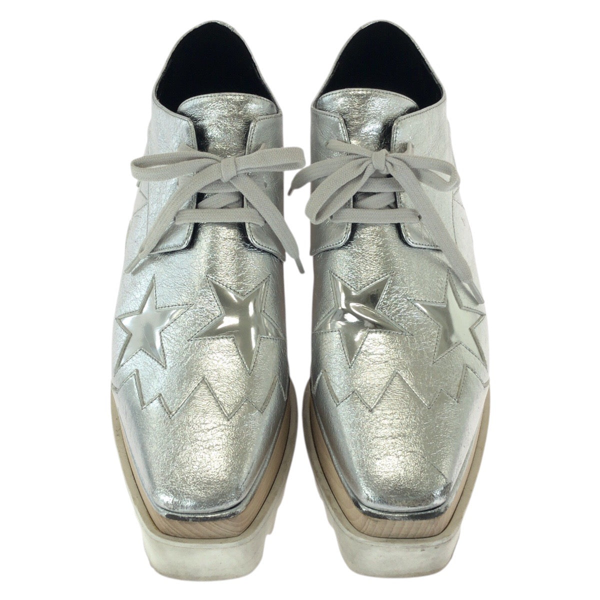 24662
Stella McCartney ステラマッカートニー エリス スター サイズ38 シルバー ポリウレタン / ポリエステル 363998 スニーカー プラットフォーム メンズ ABP14