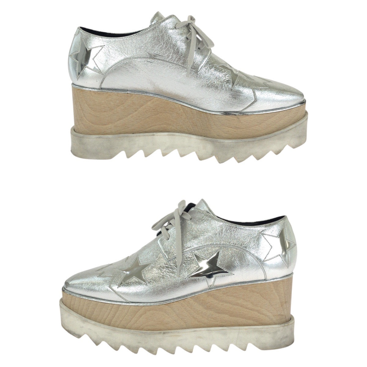 24662
Stella McCartney ステラマッカートニー エリス スター サイズ38 シルバー ポリウレタン / ポリエステル 363998 スニーカー プラットフォーム メンズ ABP14