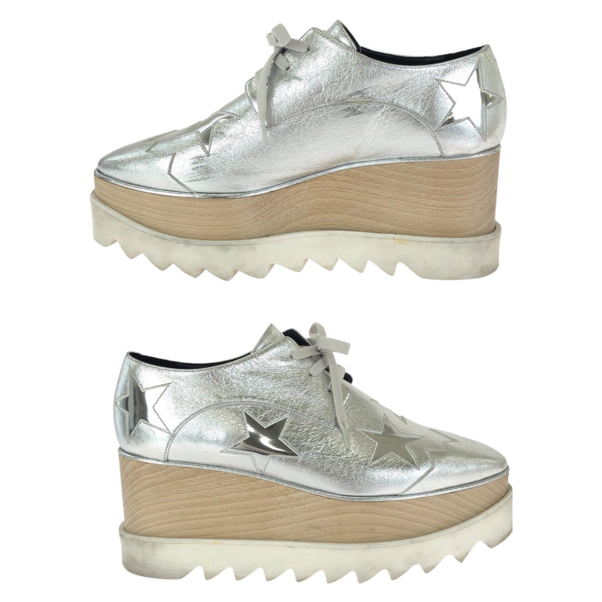 24662
Stella McCartney ステラマッカートニー エリス スター サイズ38 シルバー ポリウレタン / ポリエステル 363998 スニーカー プラットフォーム メンズ ABP14
