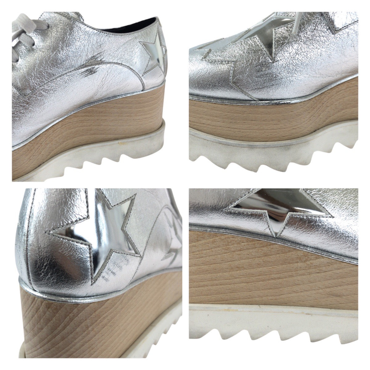 24662
Stella McCartney ステラマッカートニー エリス スター サイズ38 シルバー ポリウレタン / ポリエステル 363998 スニーカー プラットフォーム メンズ ABP14