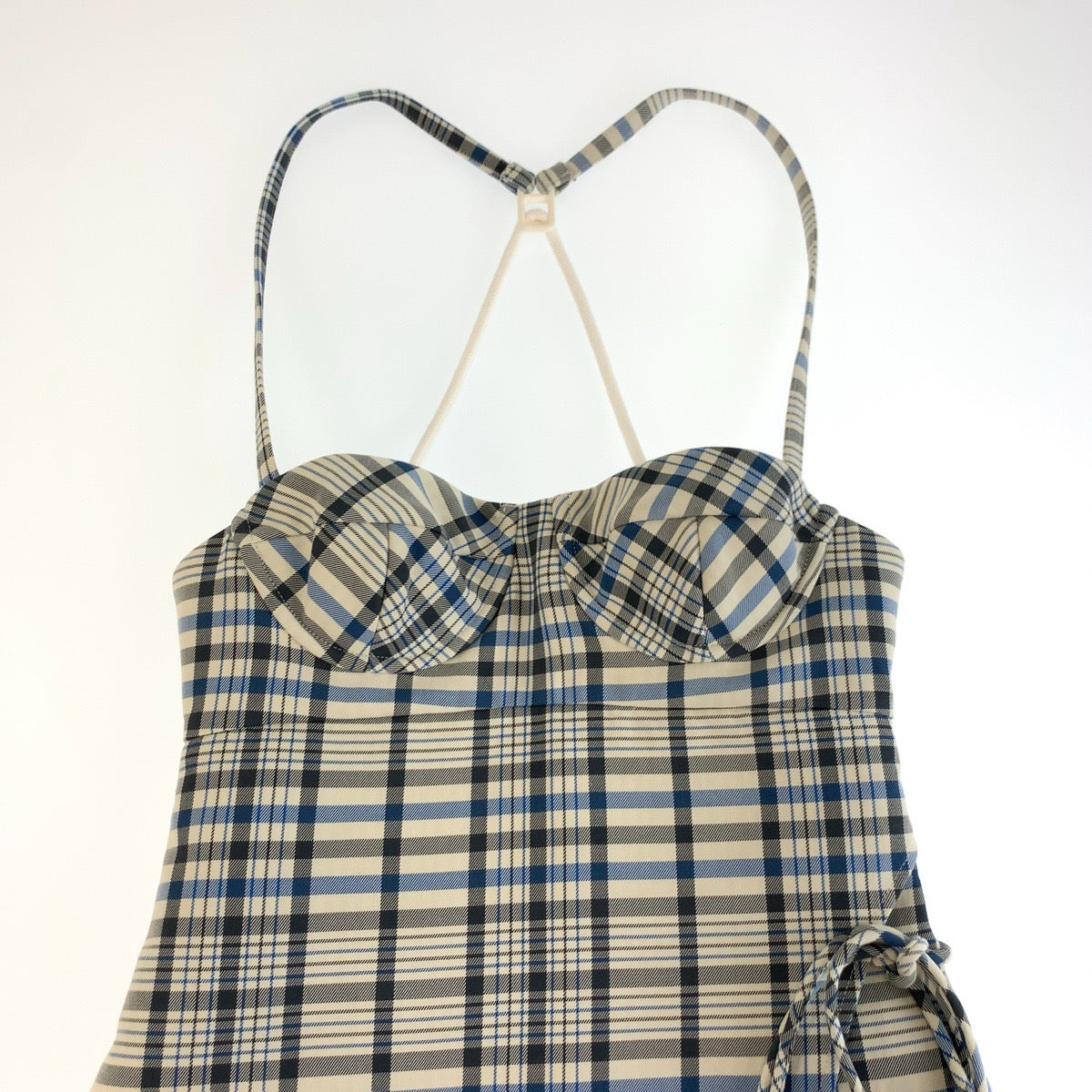 24663
OFF-WHITE オフホワイト チェック柄 サイズ38 ブルー グレー ホワイト コットン / シルク ワンピース キャミワンピース レディース A14