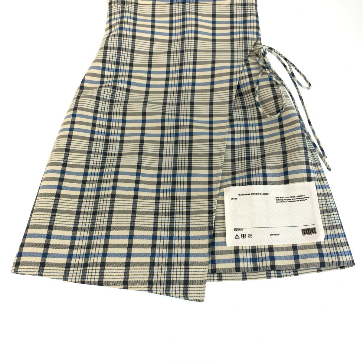 24663
OFF-WHITE オフホワイト チェック柄 サイズ38 ブルー グレー ホワイト コットン / シルク ワンピース キャミワンピース レディース A14