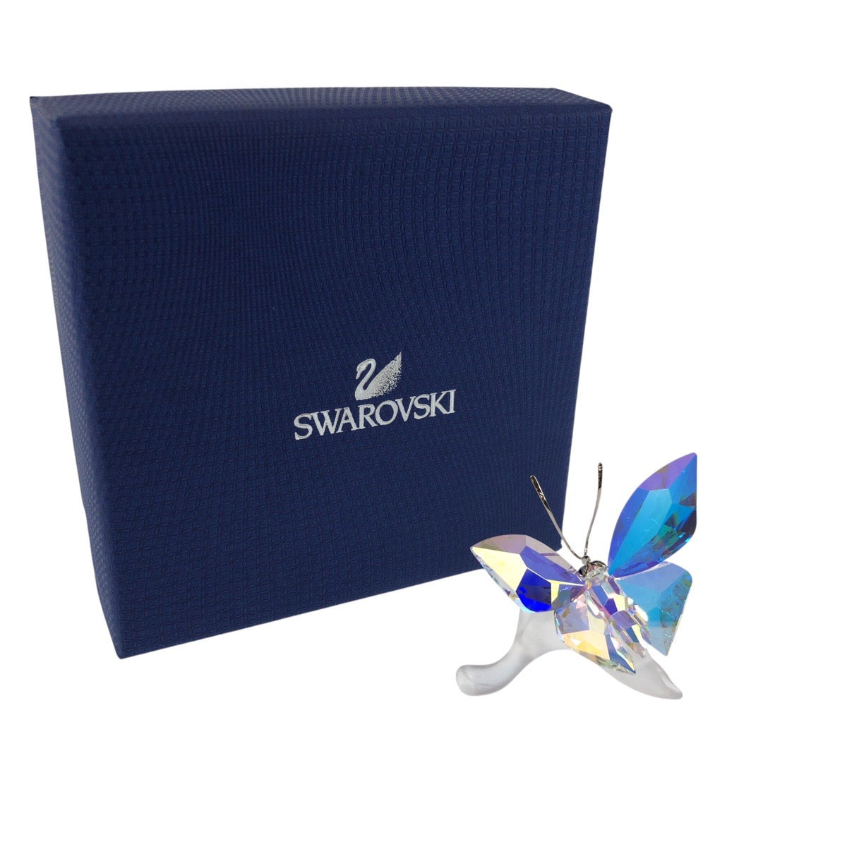 24665
SWAROVSKI スワロフスキー スパークリング バタフライ 蝶 クリア ブルー ホワイト クリスタル クリスタル オブジェ 置物 レディース SA18