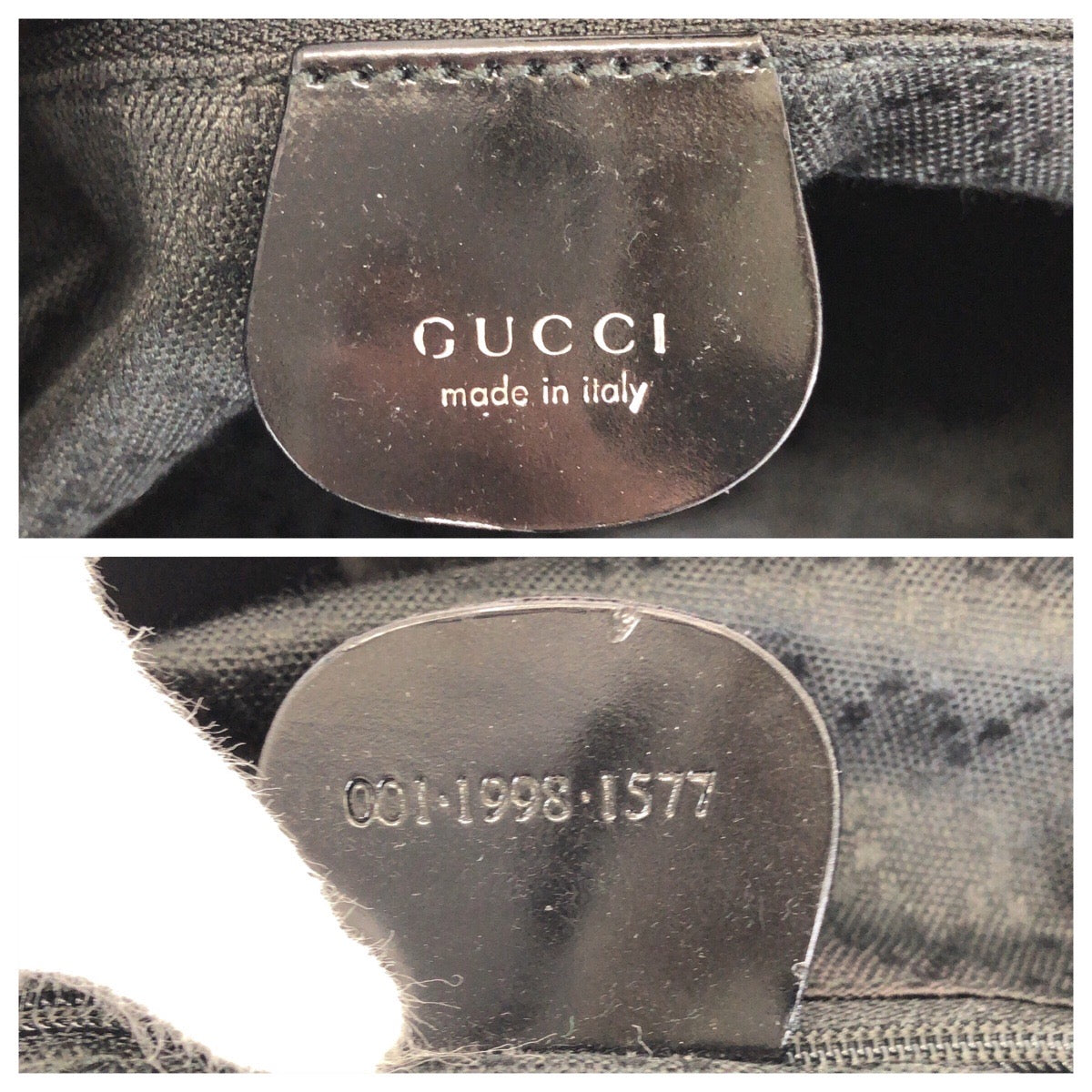 24669
GUCCI グッチ バンブー ブラック 黒 シルバー金具 ナイロン 001 1998 1577 ショルダーバッグ ハンドバッグ レディース ABP21