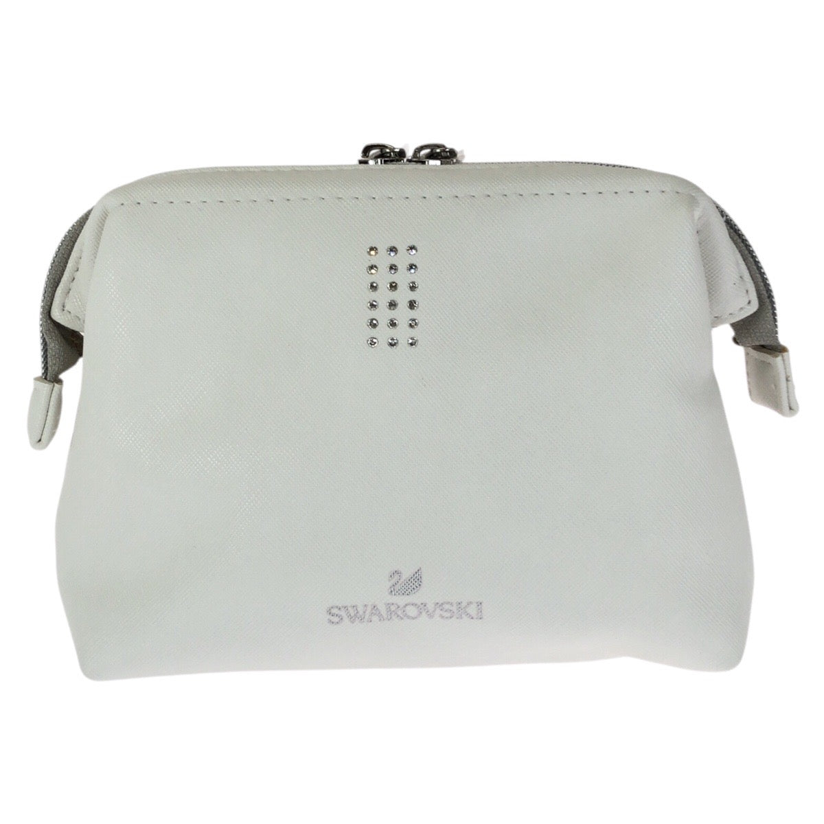 24672
SWAROVSKI スワロフスキー クリスタル ホワイト シルバー金具 PVC ポーチ メイクポーチ 小物入れ レディース SA3