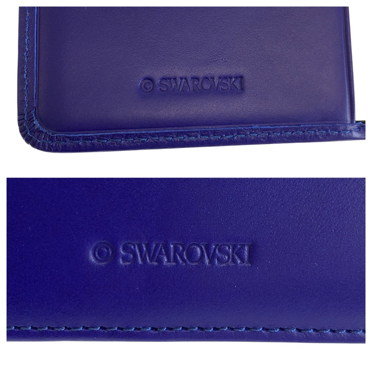 24674
SWAROVSKI スワロフスキー ブルー 合成皮革 / クリスタル ノート ボールペン 手帳 レディース SA14