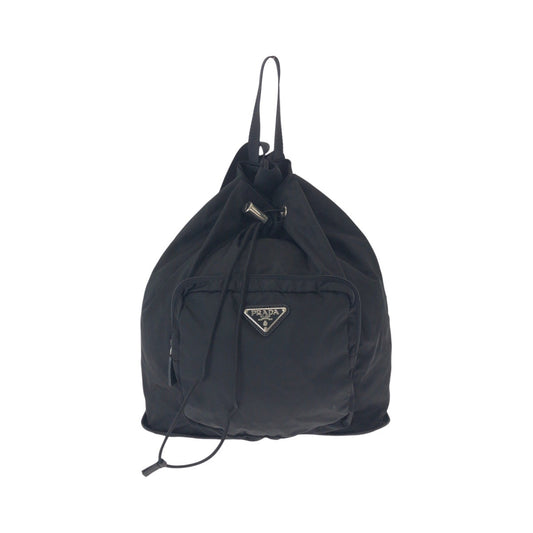 24681
PRADA プラダ テスート 三角ロゴプレート ブラック 黒 シルバー金具 ナイロン / レザー リュックサック バックパック 折りたたみ レディース A44