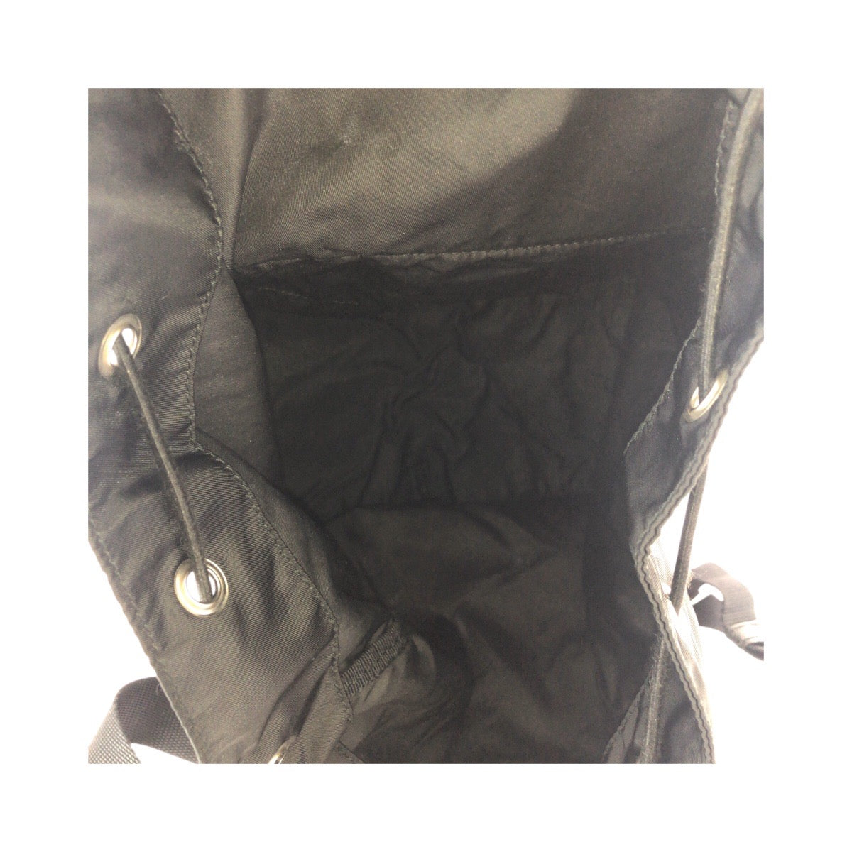 24681
PRADA プラダ テスート 三角ロゴプレート ブラック 黒 シルバー金具 ナイロン / レザー リュックサック バックパック 折りたたみ レディース A44