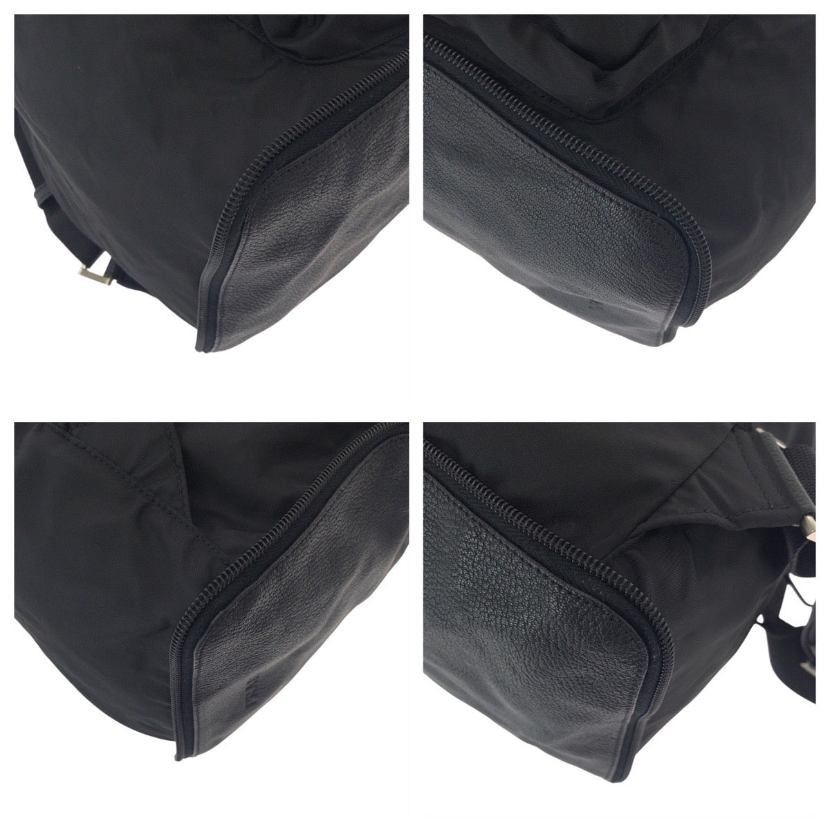 24681
PRADA プラダ テスート 三角ロゴプレート ブラック 黒 シルバー金具 ナイロン / レザー リュックサック バックパック 折りたたみ レディース A44